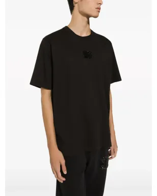 Dolce & Gabbana ラインストーン装飾付き コットン Tシャツ - ブラック - サムネイル5