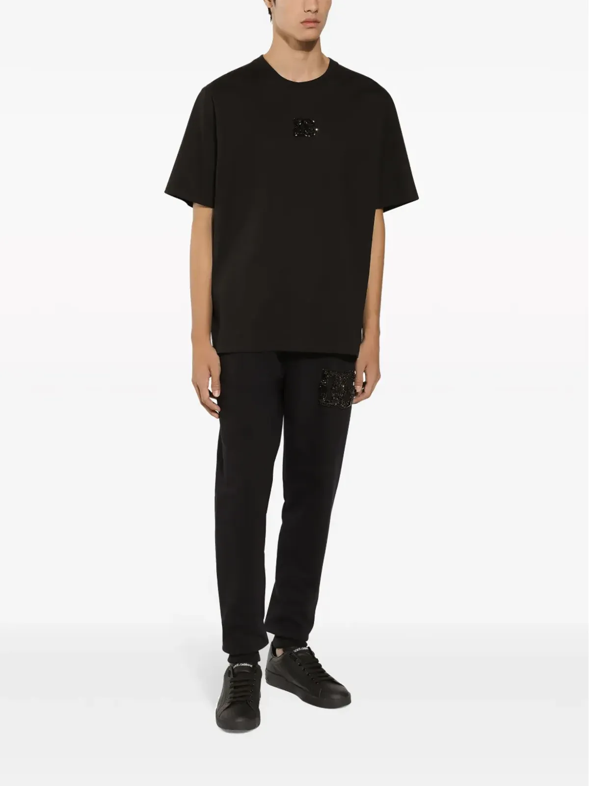 Dolce & Gabbana ラインストーン装飾付き コットン Tシャツ - ブラック - 画像3