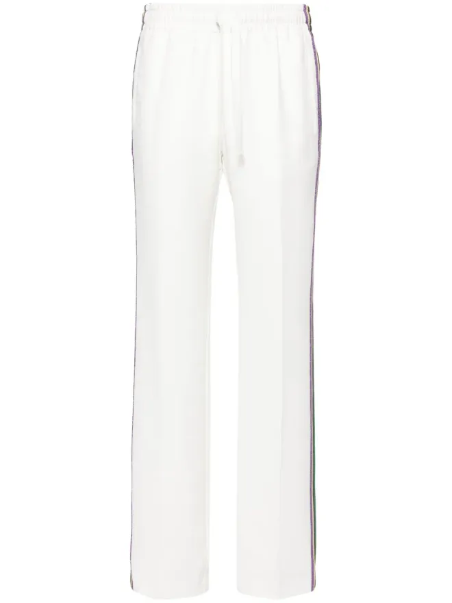 Zadig&Voltaire Zadig&Voltaire Pomy stripe-detail crepe trousers - Whiteの商品画像