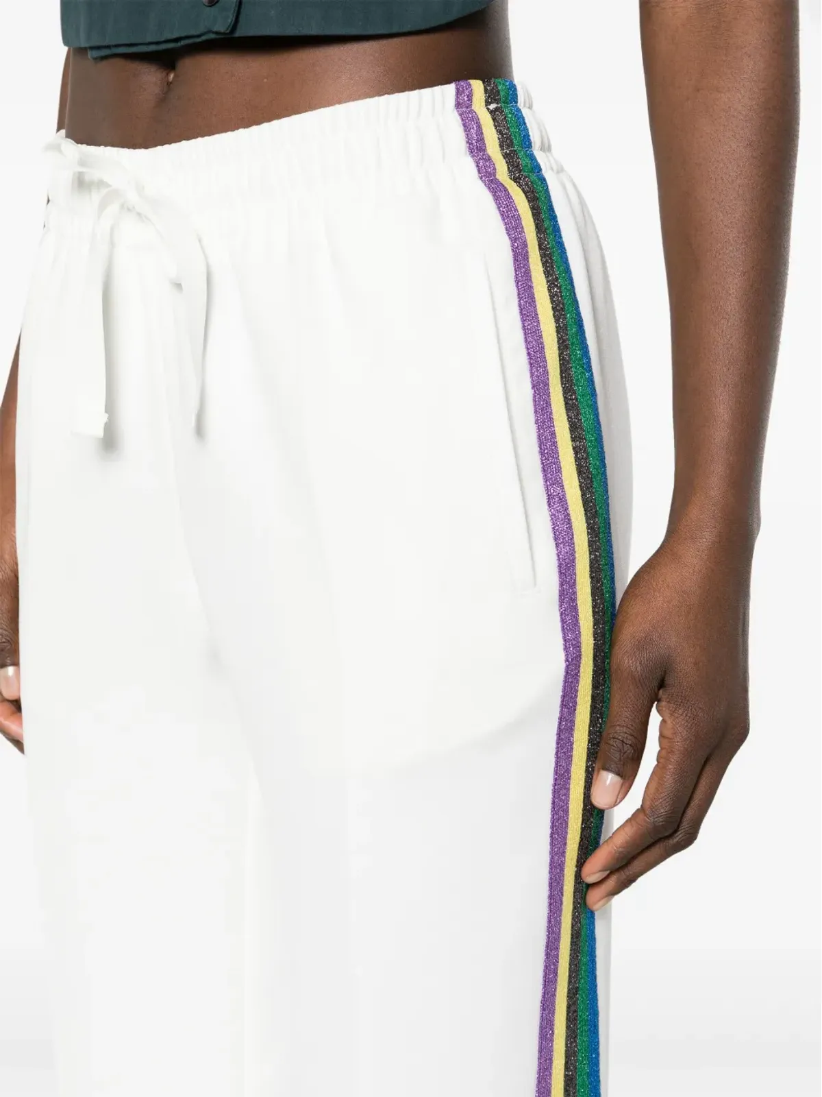 Zadig&Voltaire Pomy stripe-detail crepe trousers - White - 画像5