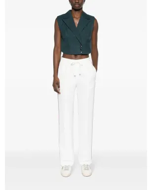 Zadig&Voltaire Pomy stripe-detail crepe trousers - White - サムネイル2