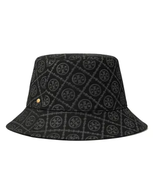 Tory Burch Tモノグラム柄リバーシブルバケットハット ブラック - サムネイル1