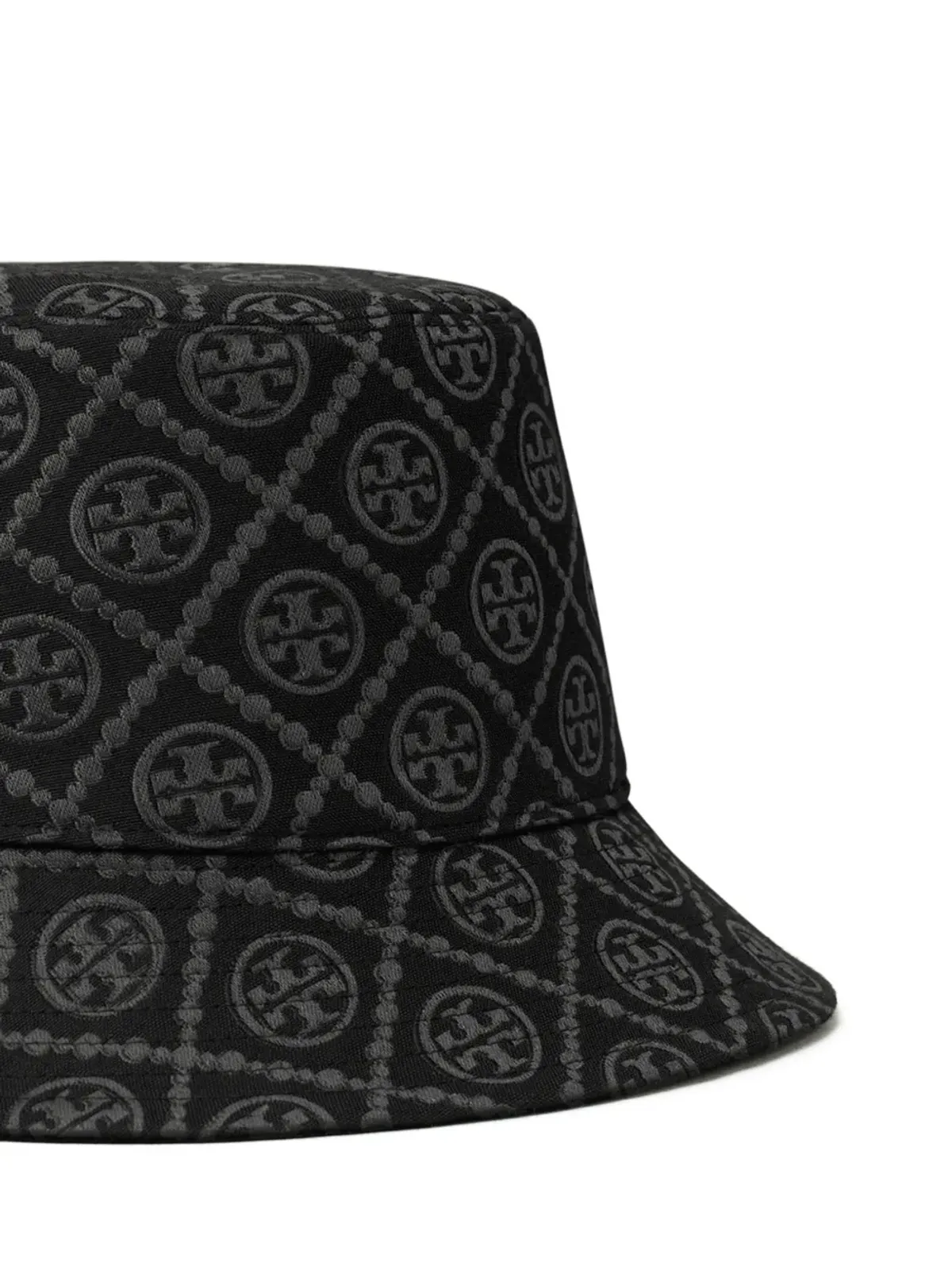 Tory Burch Tモノグラム柄リバーシブルバケットハット ブラック - 画像2