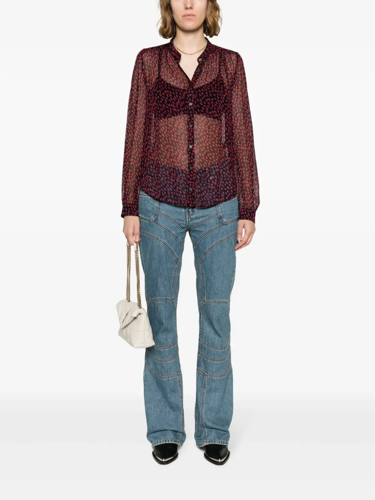 Zadig&Voltaire ティノ クラッシュ セミシアー シャツ - 画像2