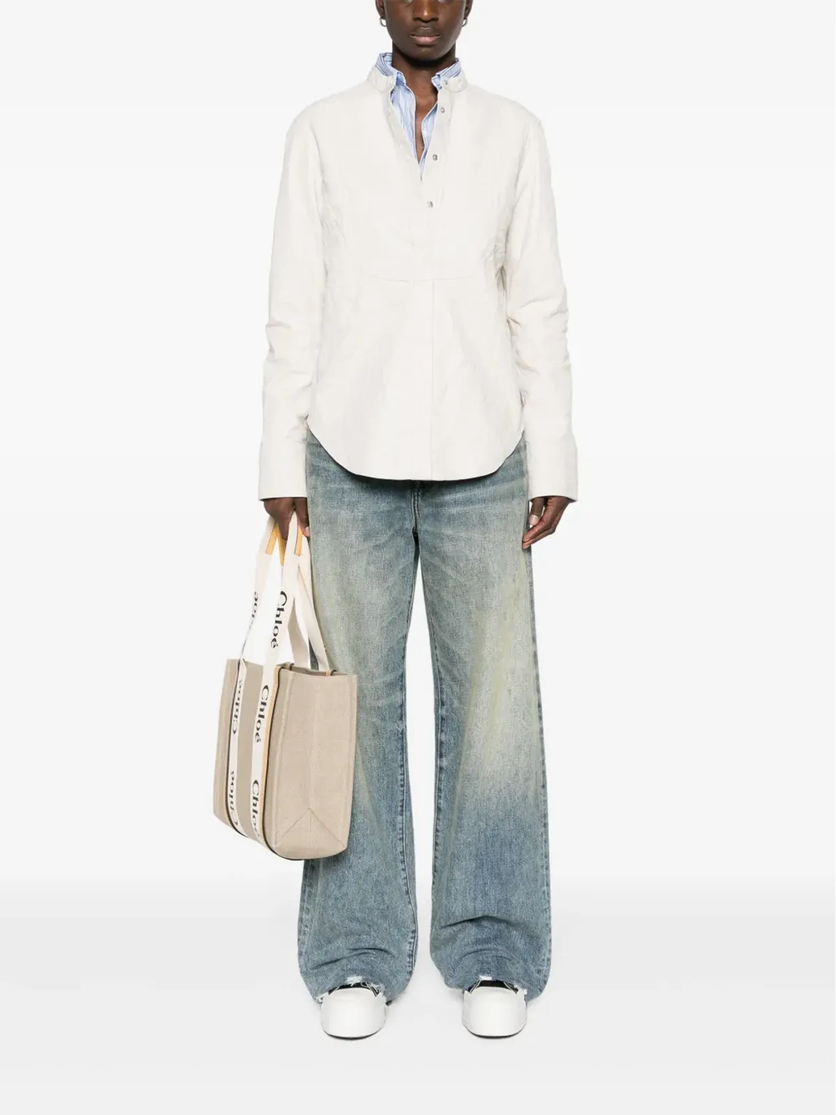 Zadig&Voltaire 皺加工レザーのオーバーシャツ - 画像2