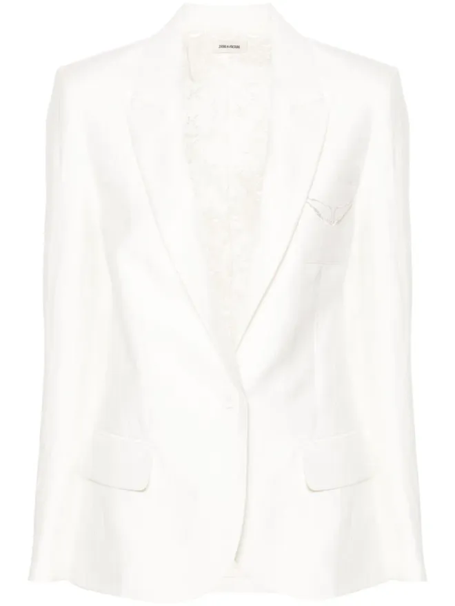 Zadig&Voltaire Zadig&Voltaire Vow シングルブレスト しわ加工ブレザー - Whiteの商品画像