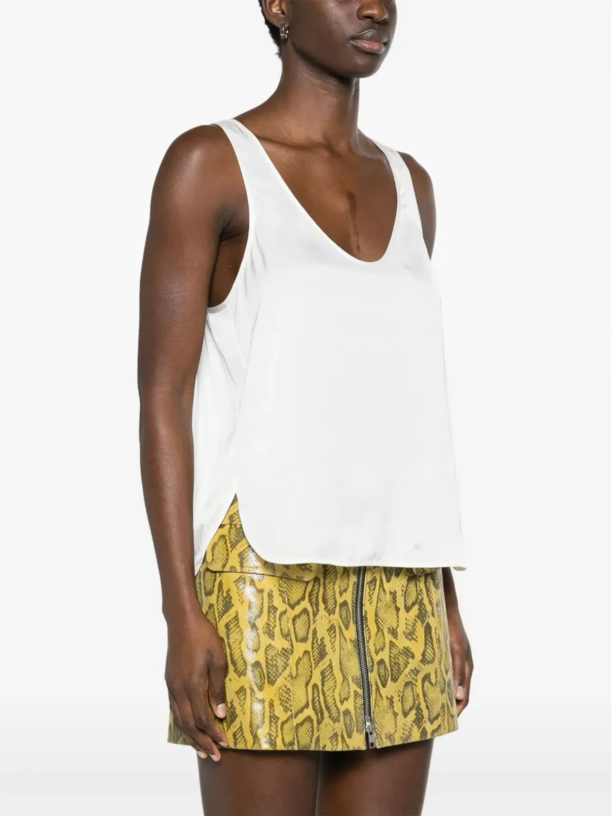 Zadig&Voltaire スクープネック サテン タンクトップ - Neutrals - 画像3
