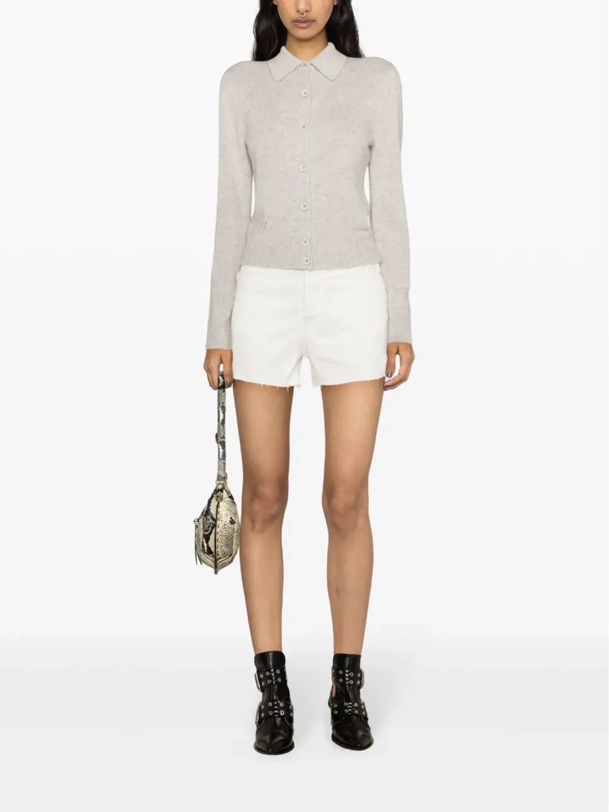 Zadig&Voltaire ホワイトのハイライズデニムショーツ - 画像2