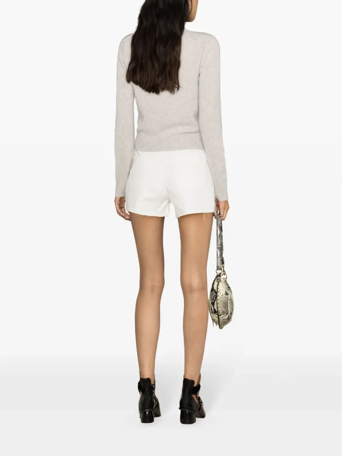 Zadig&Voltaire ホワイトのハイライズデニムショーツ - 画像4