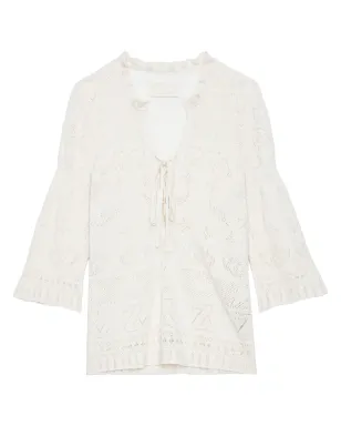 Zadig&Voltaire Taho openwork-knit top - White - サムネイル1