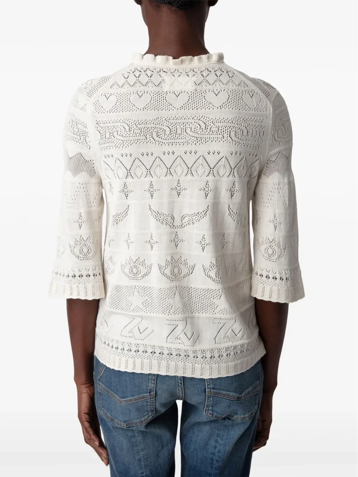 Zadig&Voltaire Taho openwork-knit top - White - 画像5