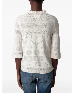 Zadig&Voltaire Taho openwork-knit top - White - サムネイル5