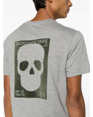Zadig&Voltaire Stockholm フロックド・スカル コットン Tシャツ - サムネイル5