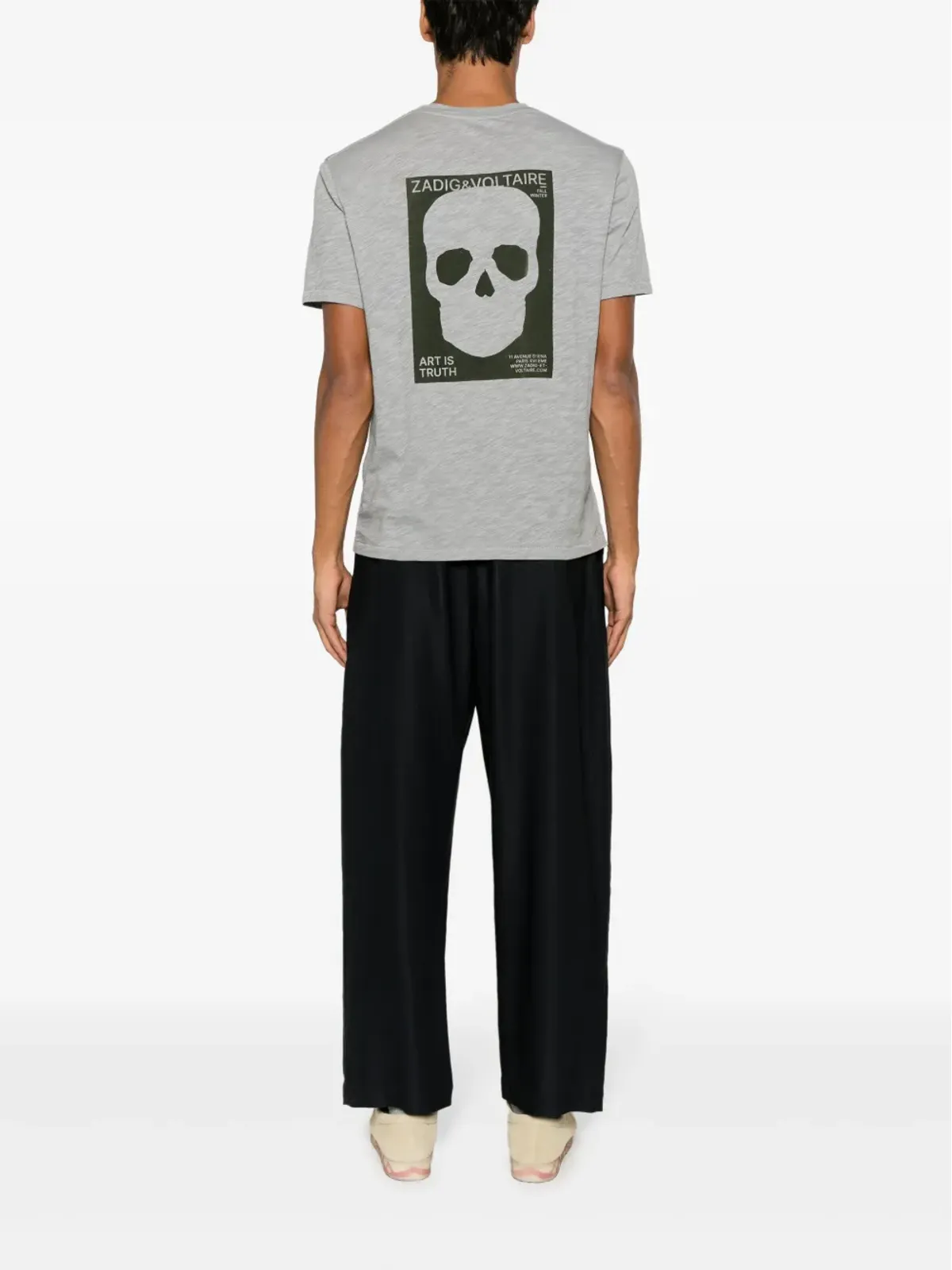 Zadig&Voltaire Stockholm フロックド・スカル コットン Tシャツ - 画像2