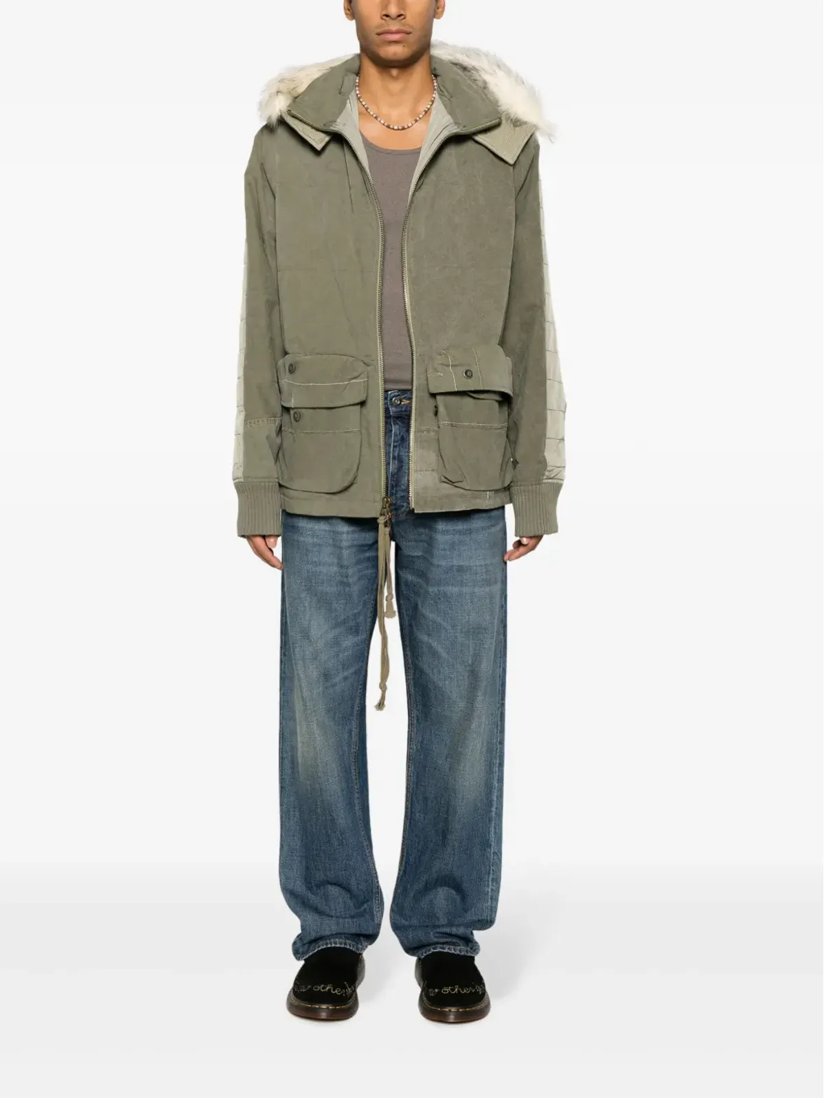 Greg Lauren アーミー テント レトロ ジップアップ ジャケット - グリーン - 画像2