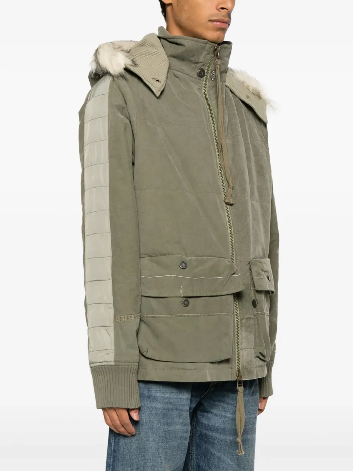Greg Lauren アーミー テント レトロ ジップアップ ジャケット - グリーン - 画像3