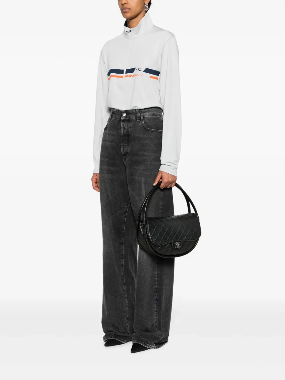 CHANEL ビンテージ 2013年 フラフープ トートバッグ - ブラック - 画像2