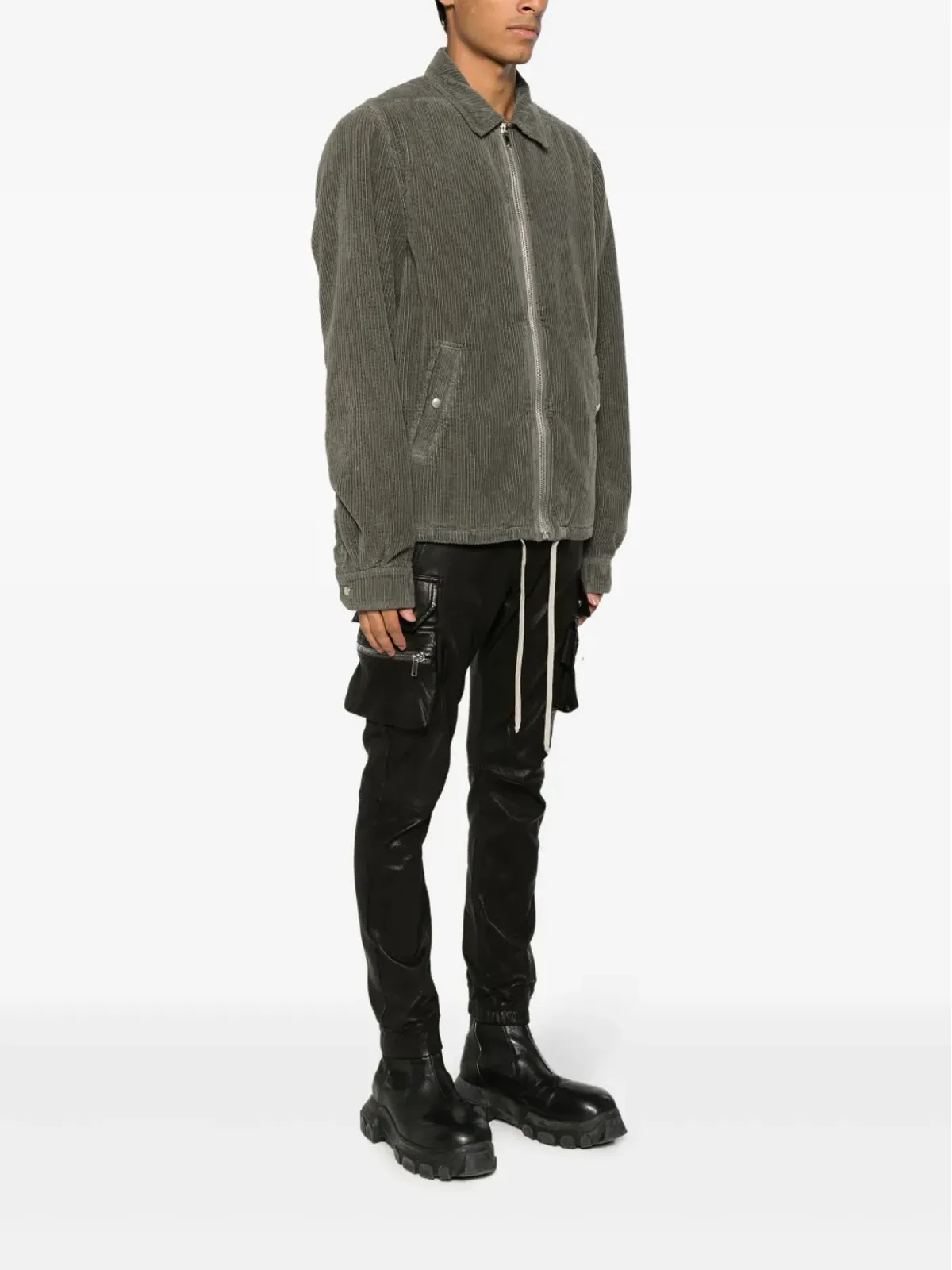 Rick Owens DRKSHDW コーデュロイ シャツジャケット - グレー - 画像3