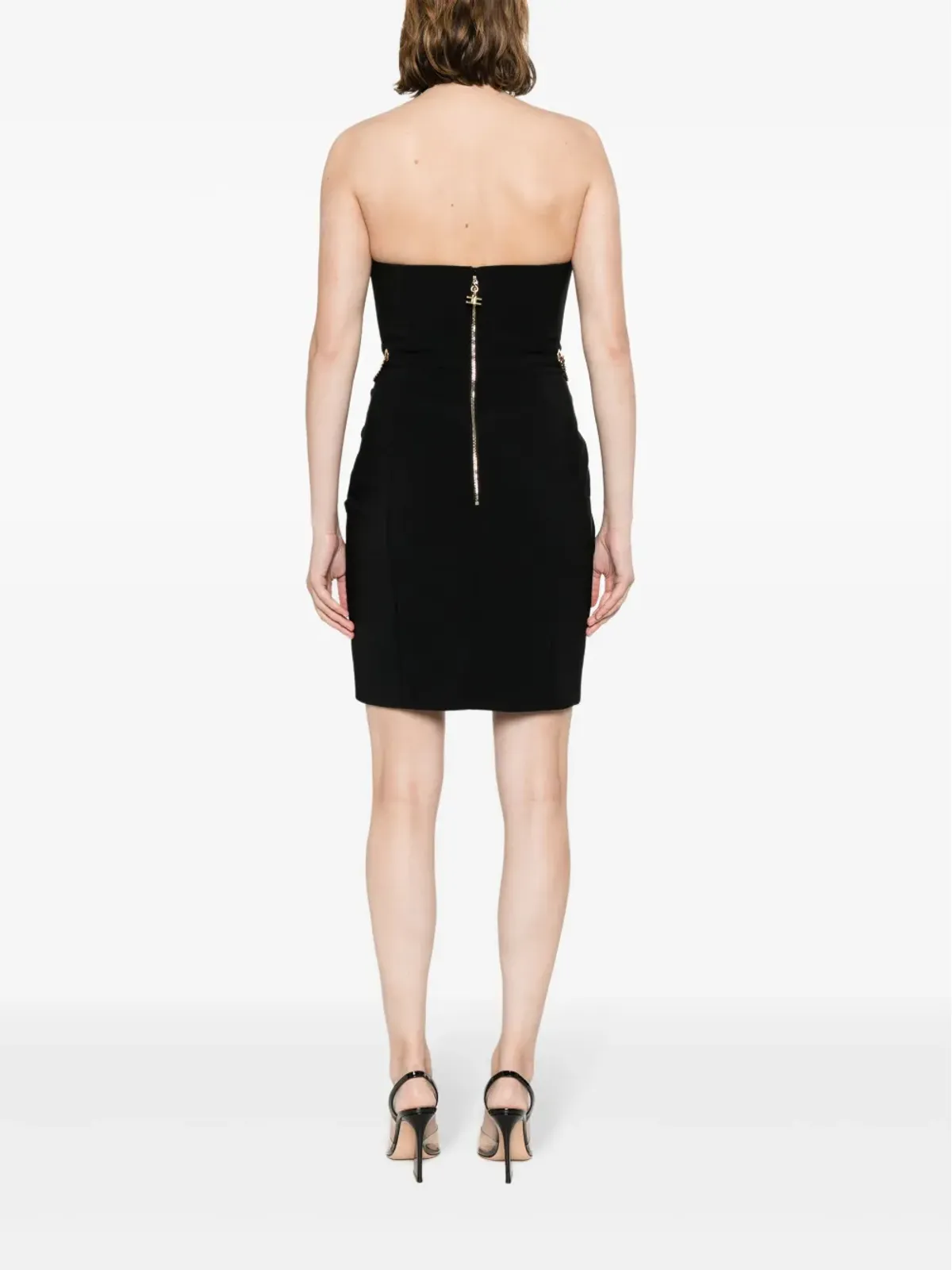 Elisabetta Franchi スウィートハートネックライン ミニドレス ブラック - 画像4