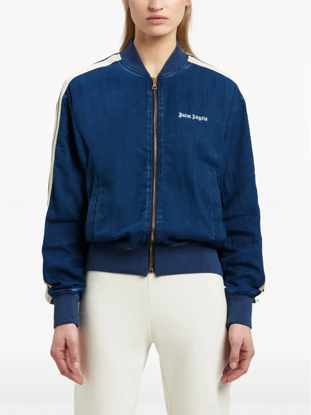 Palm Angels シャンブル デニムボンバー ジャケット - ブルー - 画像3