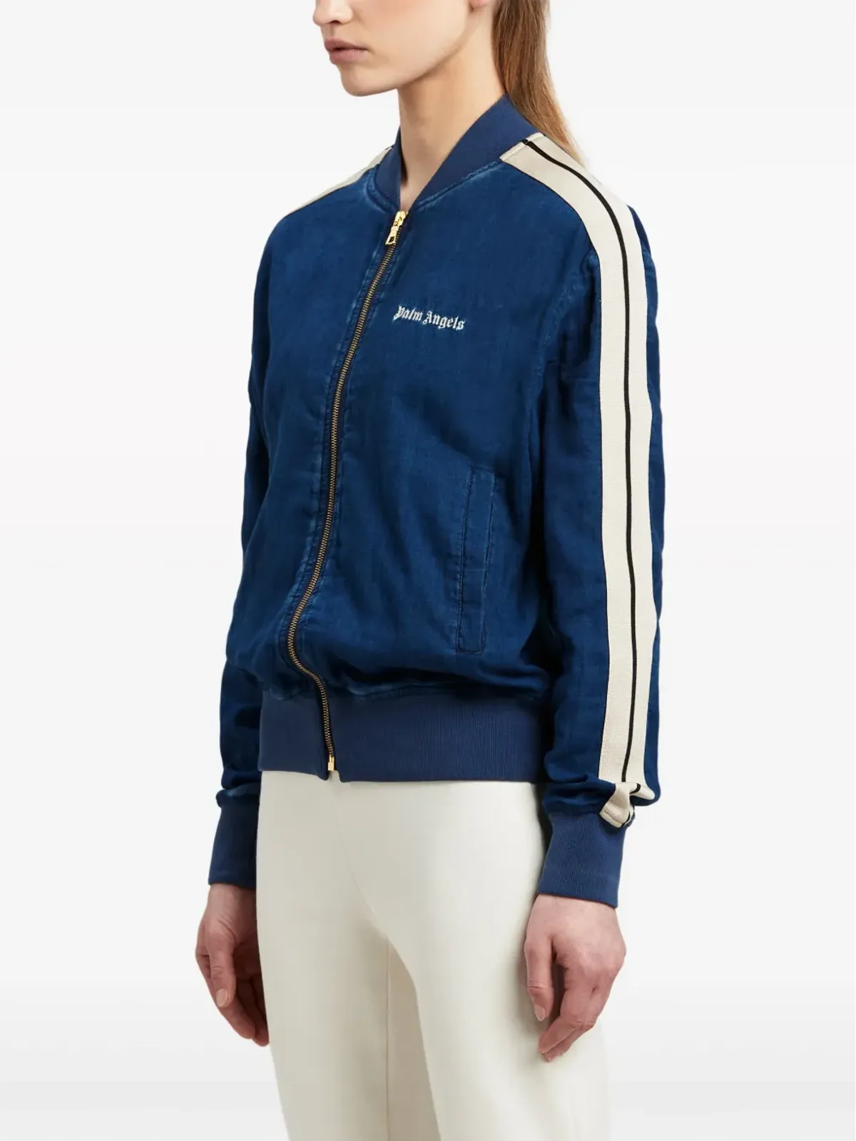 Palm Angels シャンブル デニムボンバー ジャケット - ブルー - 画像4