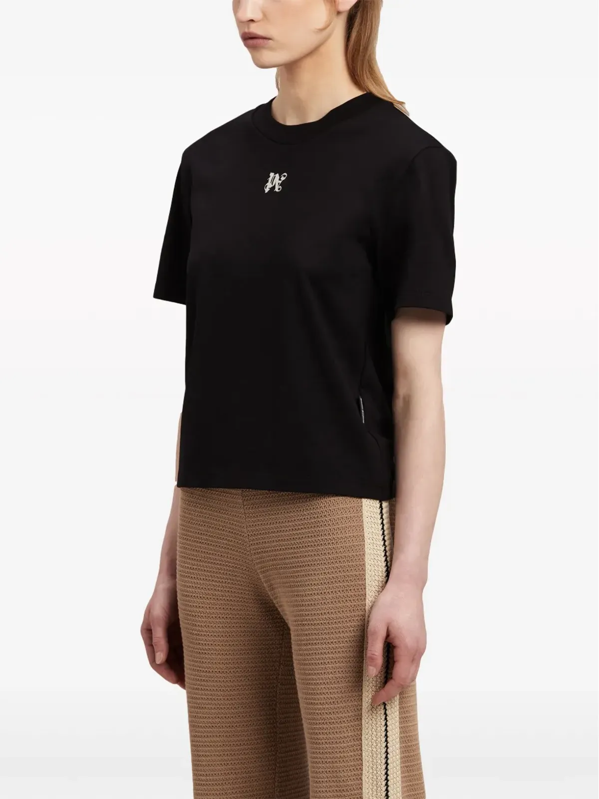 Palm Angels PAモノグラム コットンTシャツ - ブラック - 画像4