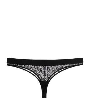 Palm Angels モノグラムモチーフ レース タンガ - ブラック - サムネイル2