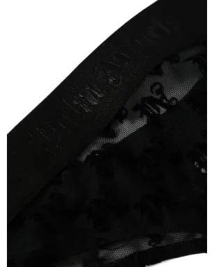 Palm Angels モノグラムモチーフ レース タンガ - ブラック - サムネイル3
