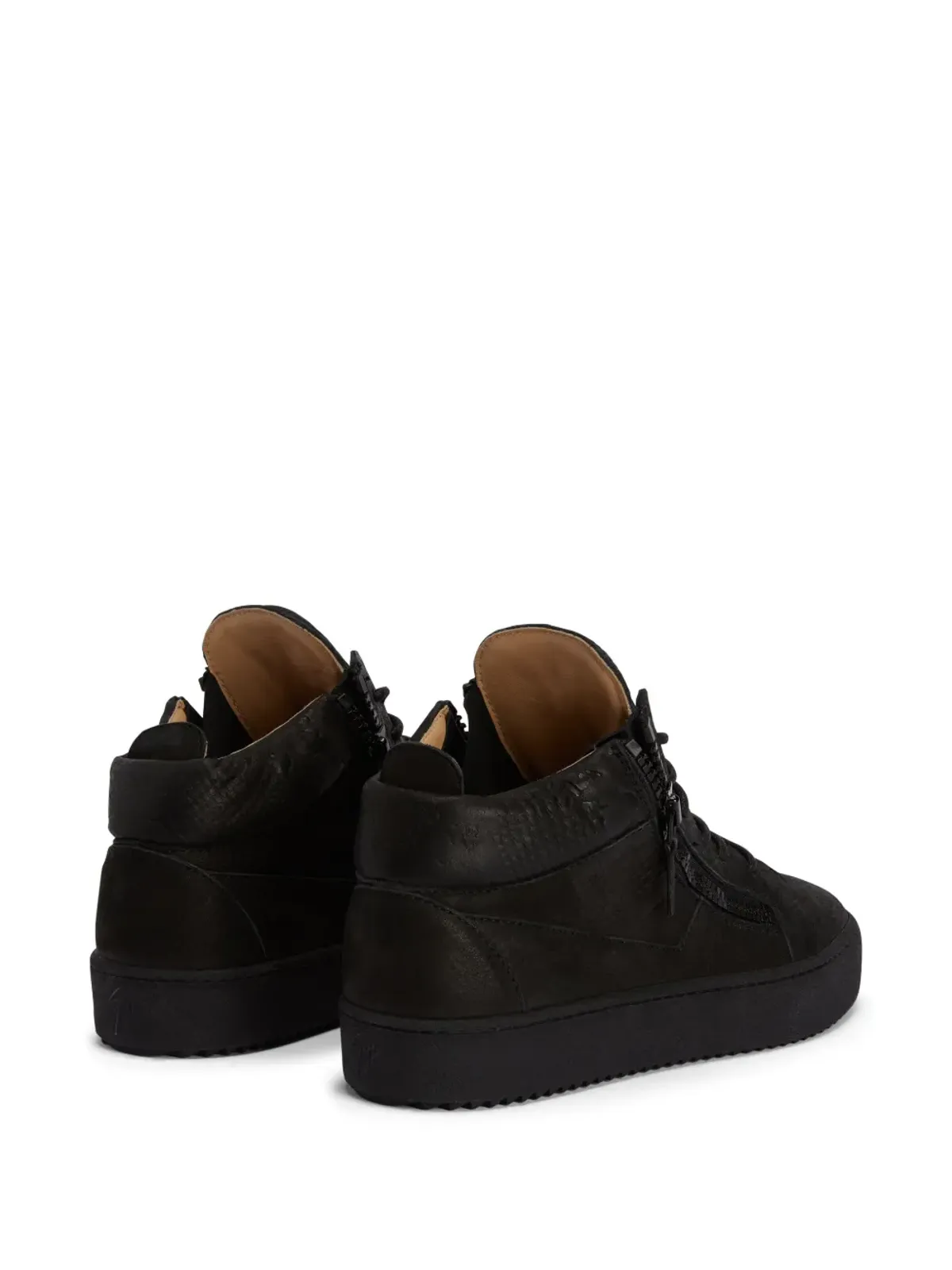 Giuseppe Zanotti Kriss snakeskin-effect mid-top スニーカー ブラック - 画像3
