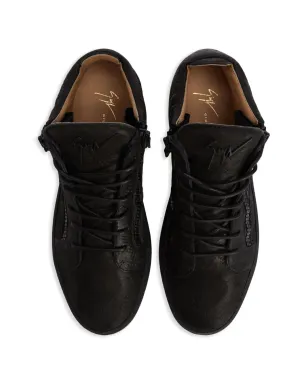 Giuseppe Zanotti Kriss snakeskin-effect mid-top スニーカー ブラック - サムネイル4