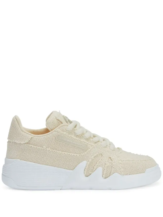 Giuseppe Zanotti Giuseppe Zanotti タロン ほつれ縁のレースアップ ローカットスニーカー - ニュートラルカラーの商品画像