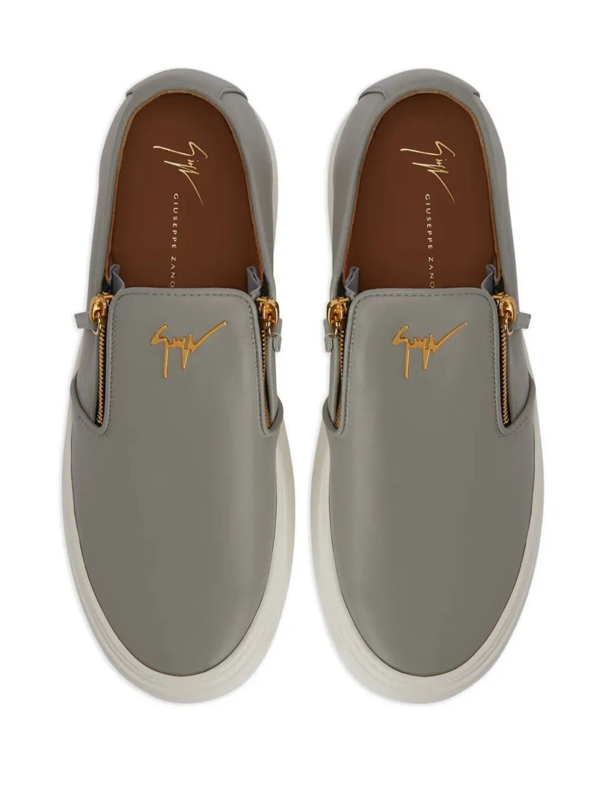 Giuseppe Zanotti GZ Mike Zip ロー・トップスニーカー - グレー - 画像4