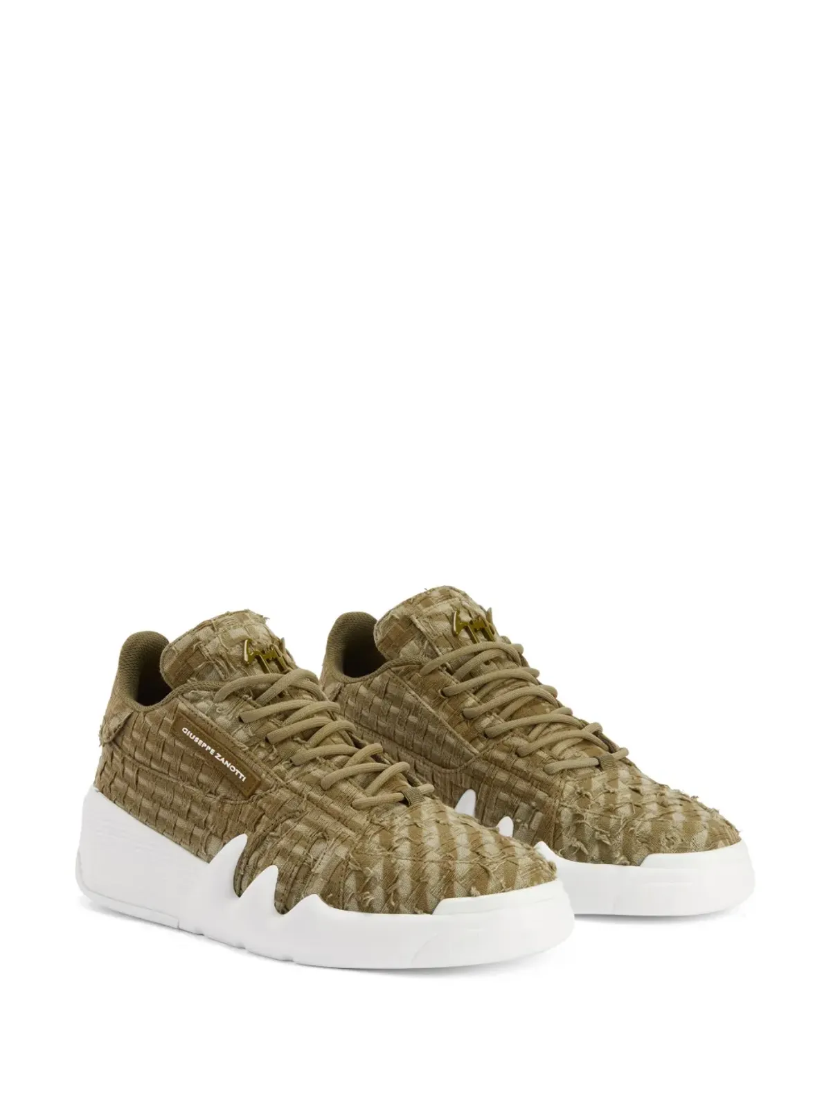 Giuseppe Zanotti タロン レースアップ ロートップ スニーカー - グリーン - 画像2