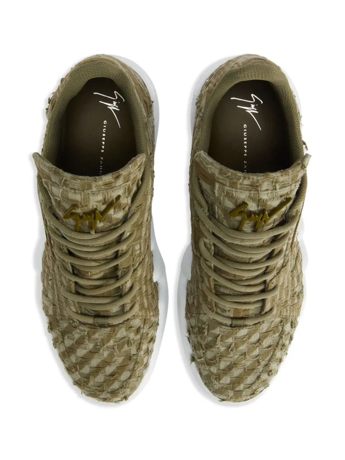 Giuseppe Zanotti タロン レースアップ ロートップ スニーカー - グリーン - 画像4