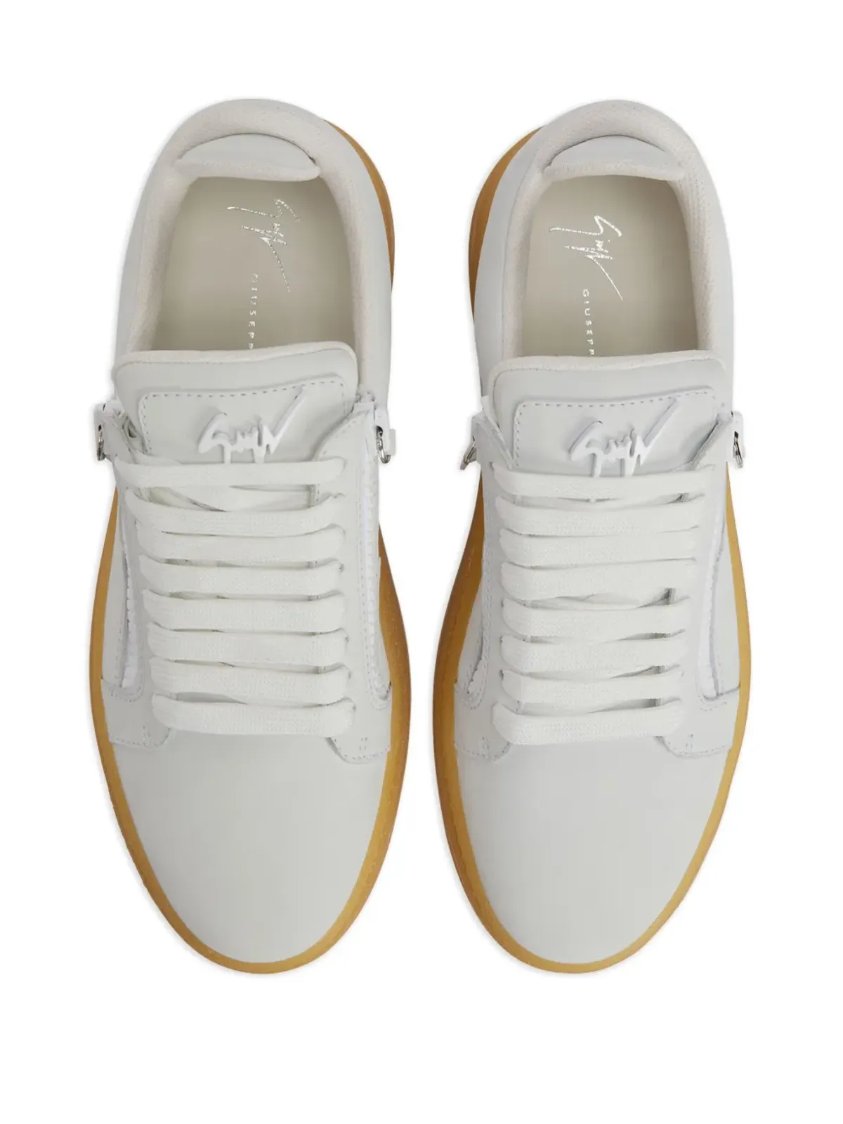 Giuseppe Zanotti GZ94 レザー ダブルジップ ローカット スニーカー - 画像4