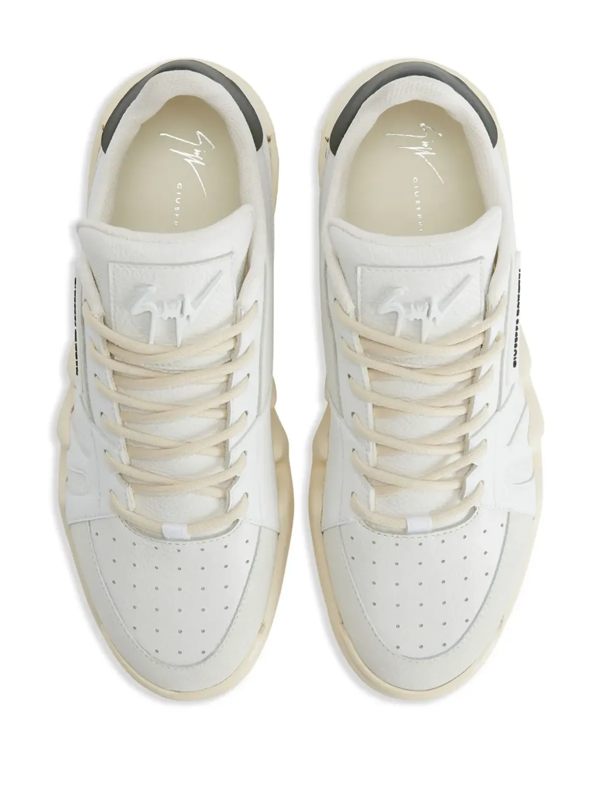 Giuseppe Zanotti タロン ロゴパッチ レザースニーカー - ホワイト - 画像4