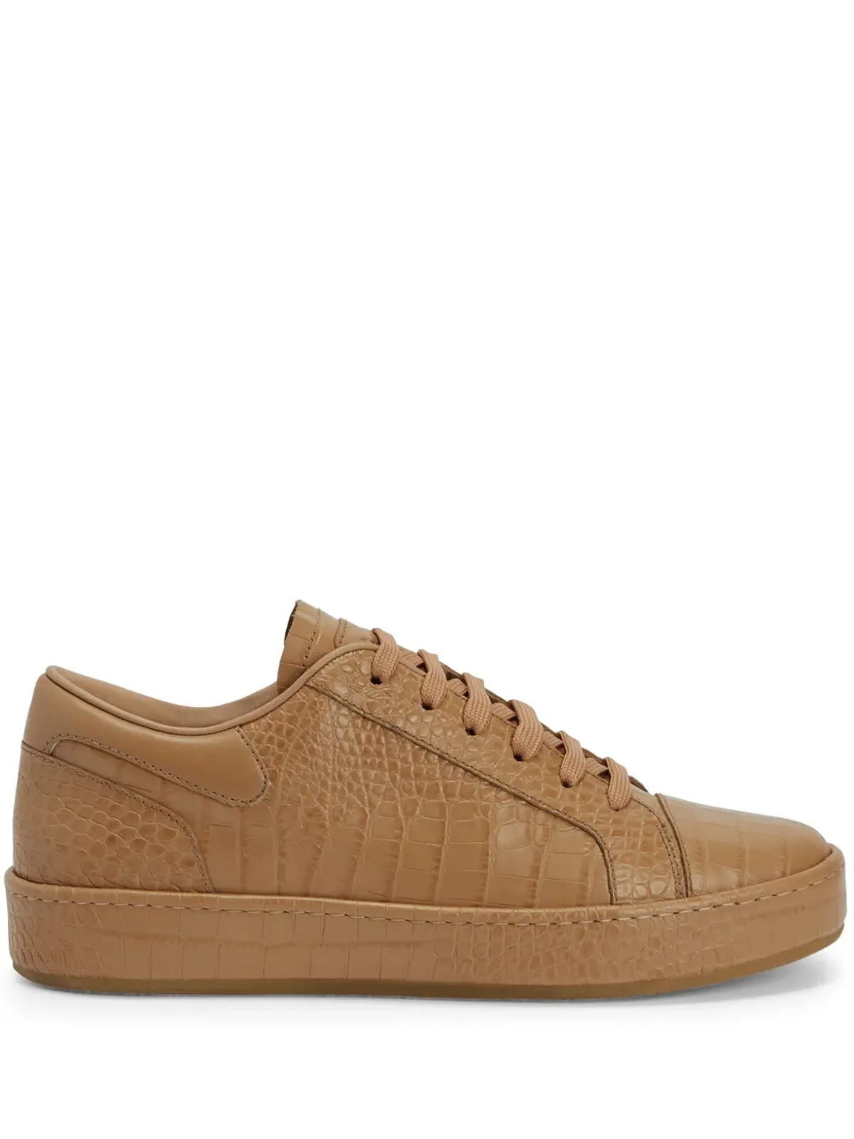 Giuseppe Zanotti GZ-City クロコダイル型押し レースアップ ローカット スニーカー - ブラウン - 画像1