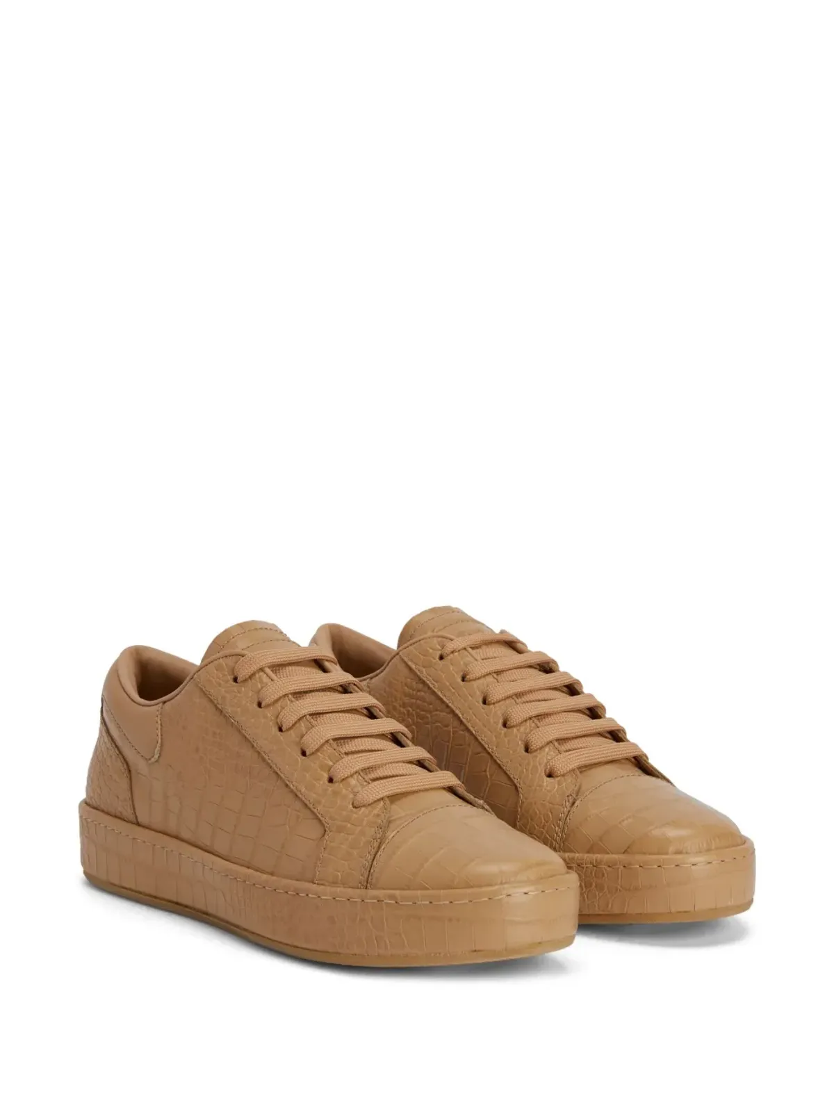 Giuseppe Zanotti GZ-City クロコダイル型押し レースアップ ローカット スニーカー - ブラウン - 画像2