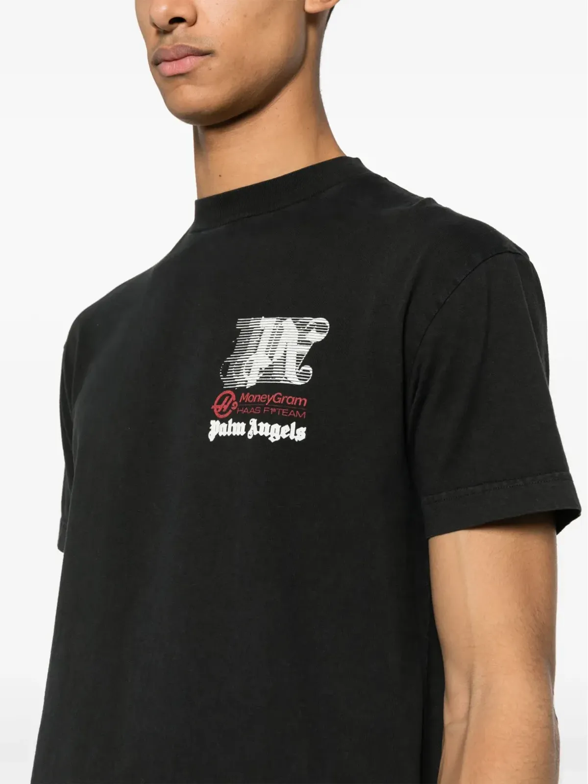 Palm Angels ハース レーシングプリント コットンTシャツ - 画像5