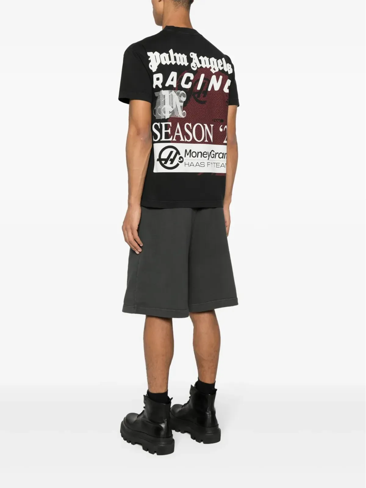 Palm Angels ハース レーシングプリント コットンTシャツ - 画像2