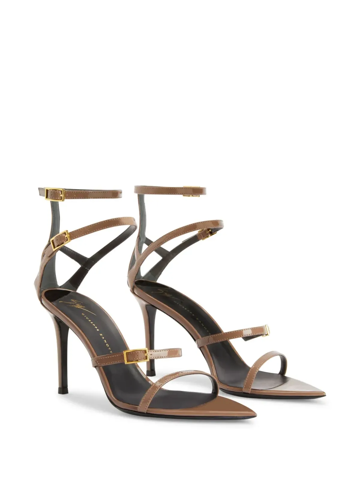 Giuseppe Zanotti Intriigo Abely 105mm レザーサンダル - ブラウン - 画像2