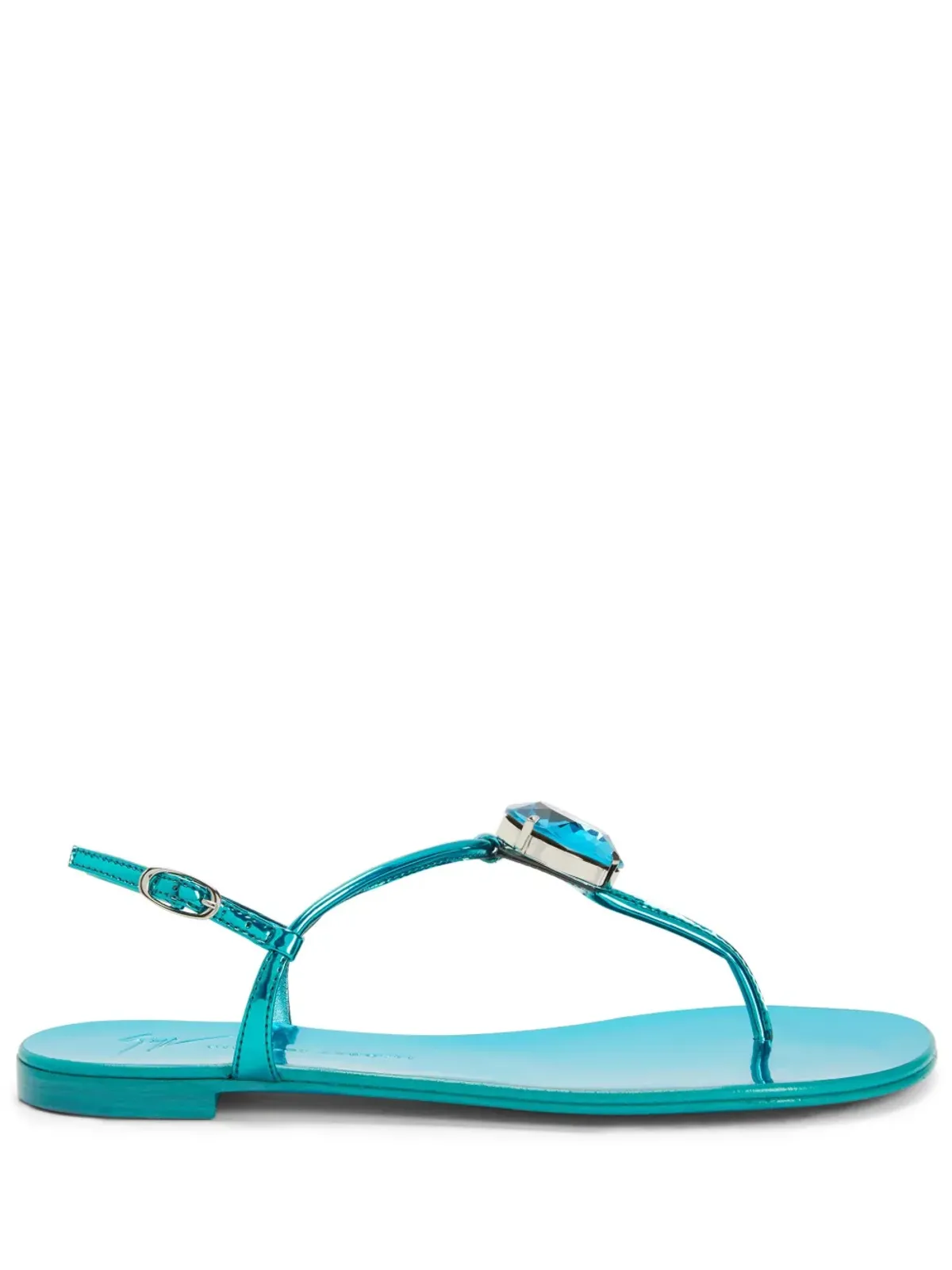 Giuseppe Zanotti Anthonia メタリックエフェクト フラットサンダル - ブルー - 画像1