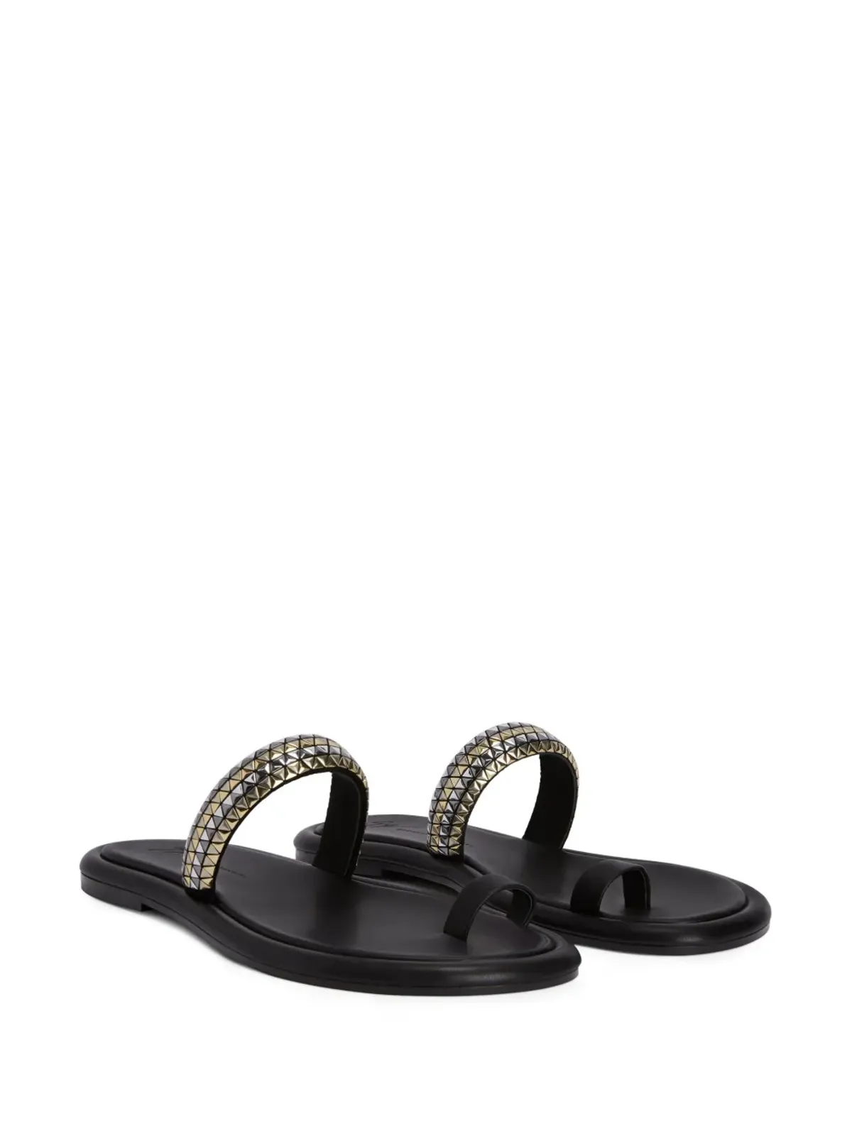 Giuseppe Zanotti レドゥアール スタッド装飾付き レザーサンダル - ブラック - 画像2
