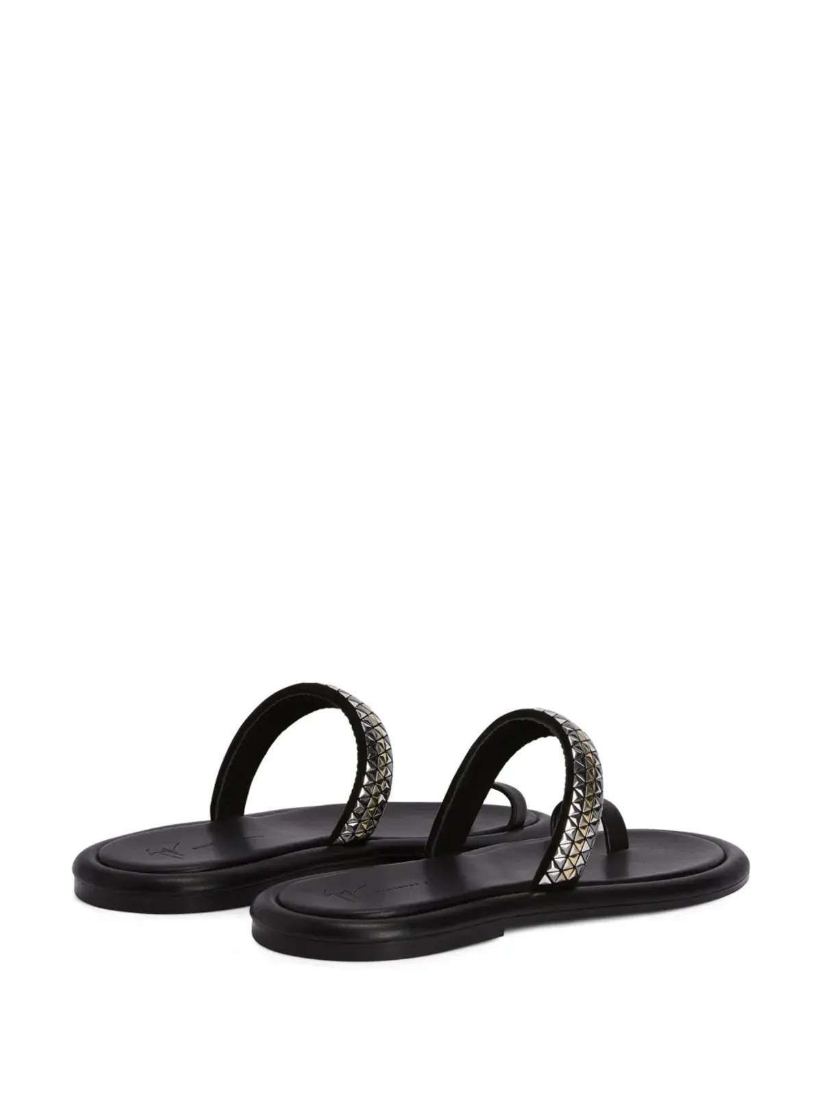 Giuseppe Zanotti レドゥアール スタッド装飾付き レザーサンダル - ブラック - 画像3