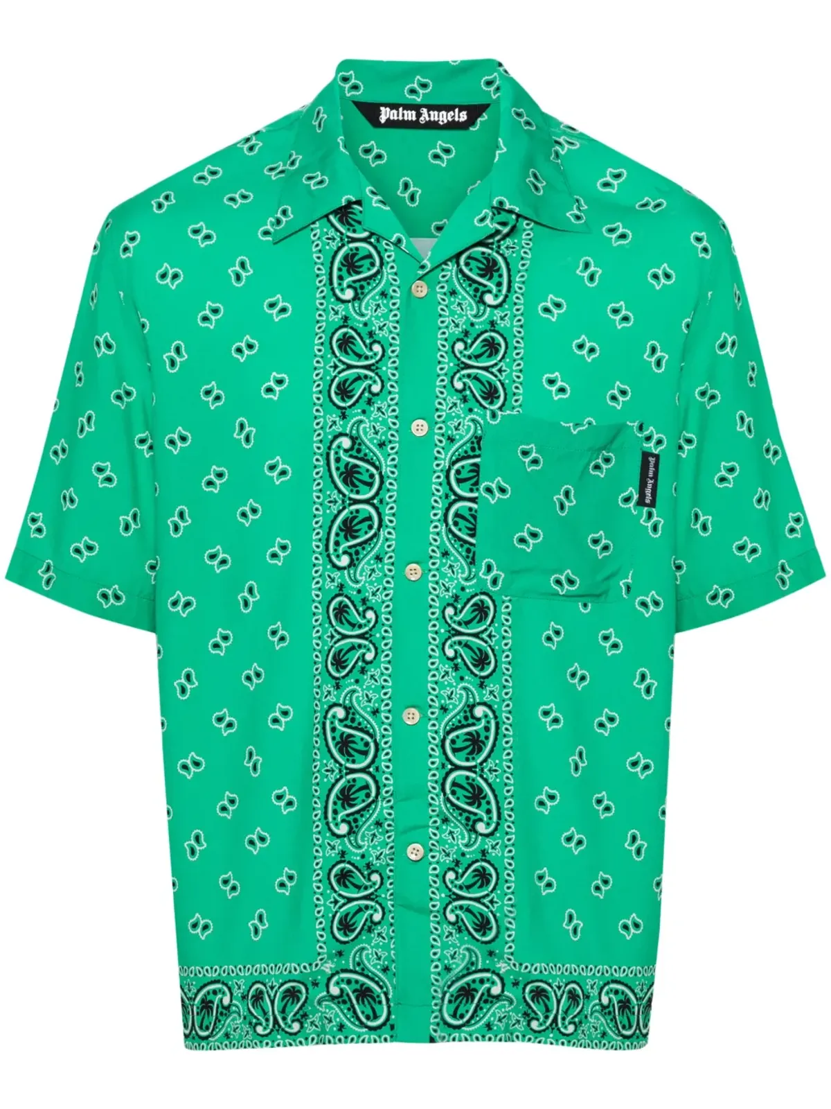 Palm Angels ペイズリープリント ポプリン シャツ - グリーン - 画像1