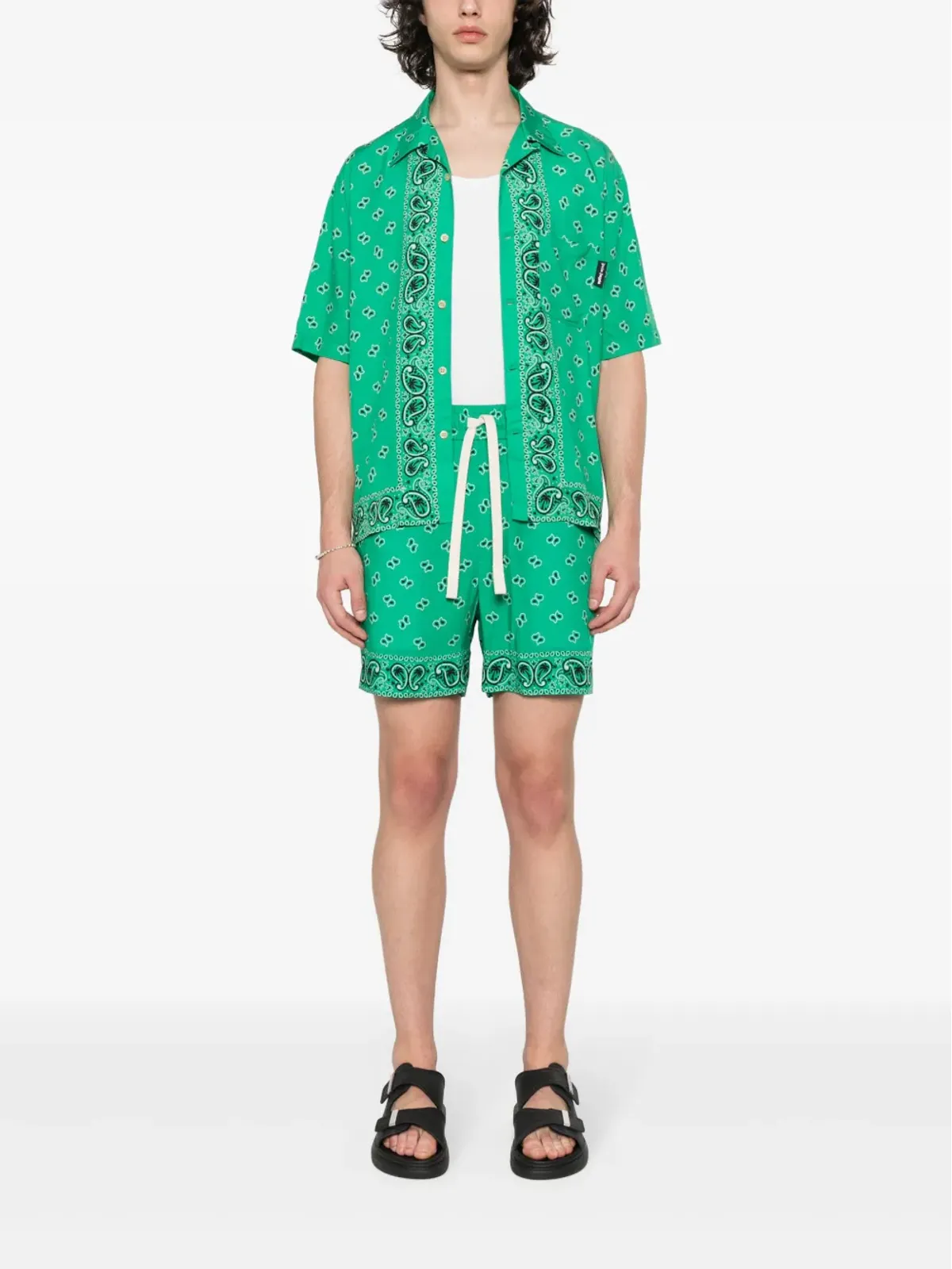 Palm Angels ペイズリープリント ポプリン シャツ - グリーン - 画像2