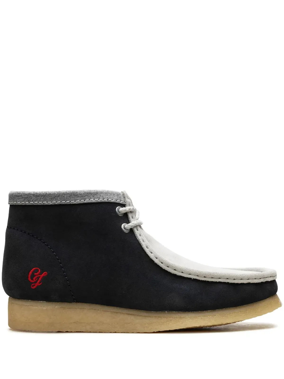 Clarks Wallabee ネイビー/グレー スエードブーツ - 画像1