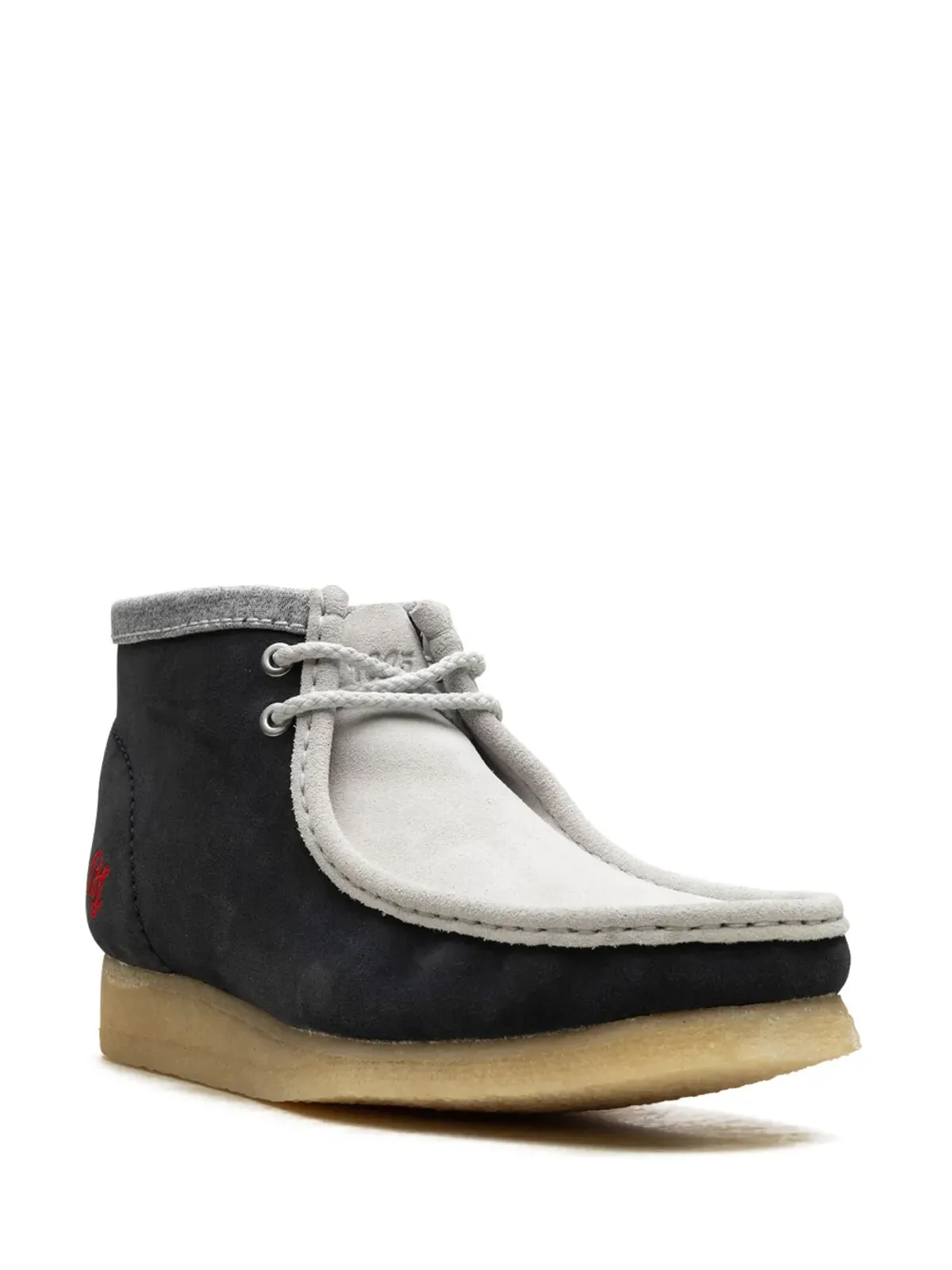 Clarks Wallabee ネイビー/グレー スエードブーツ - 画像2