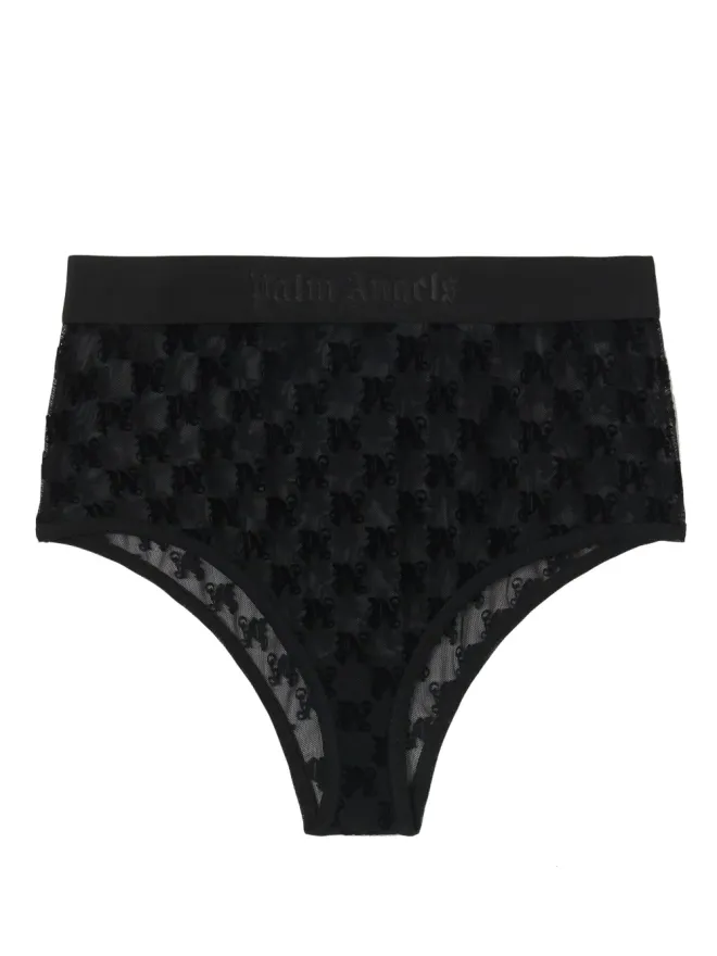 Palm Angels Palm Angels モノグラムモチーフ レース ブリーフ ブラックの商品画像