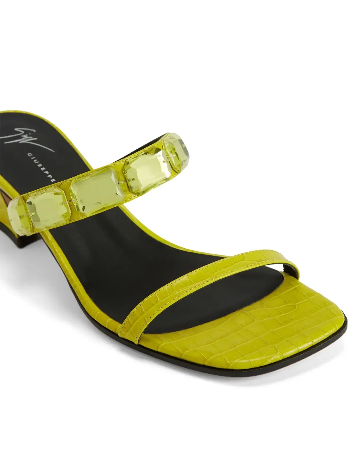 Giuseppe Zanotti フラミニア スクエア クリスタル装飾 サンダル - イエロー - 画像4